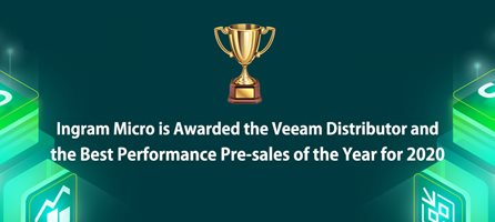 Ingram Micro Hong Kong is awarded the the Veeam Distributor and the Best Performance Pre-sales of the Year 2020